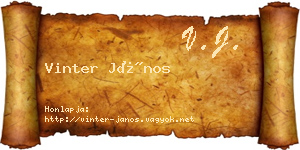 Vinter János névjegykártya