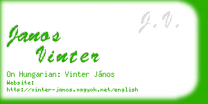 janos vinter business card